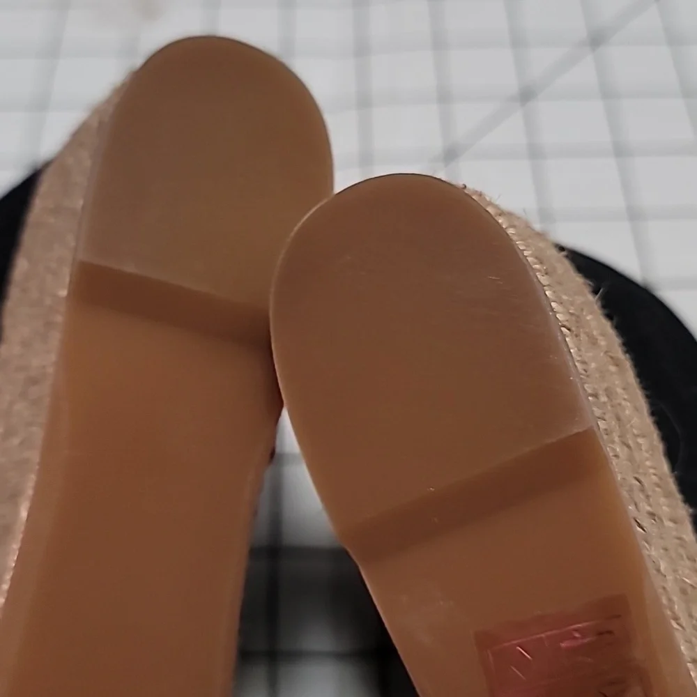 Tory Burch Majorca Canvas Wedge‎ NEW Black Size 9.5  EU 39.5